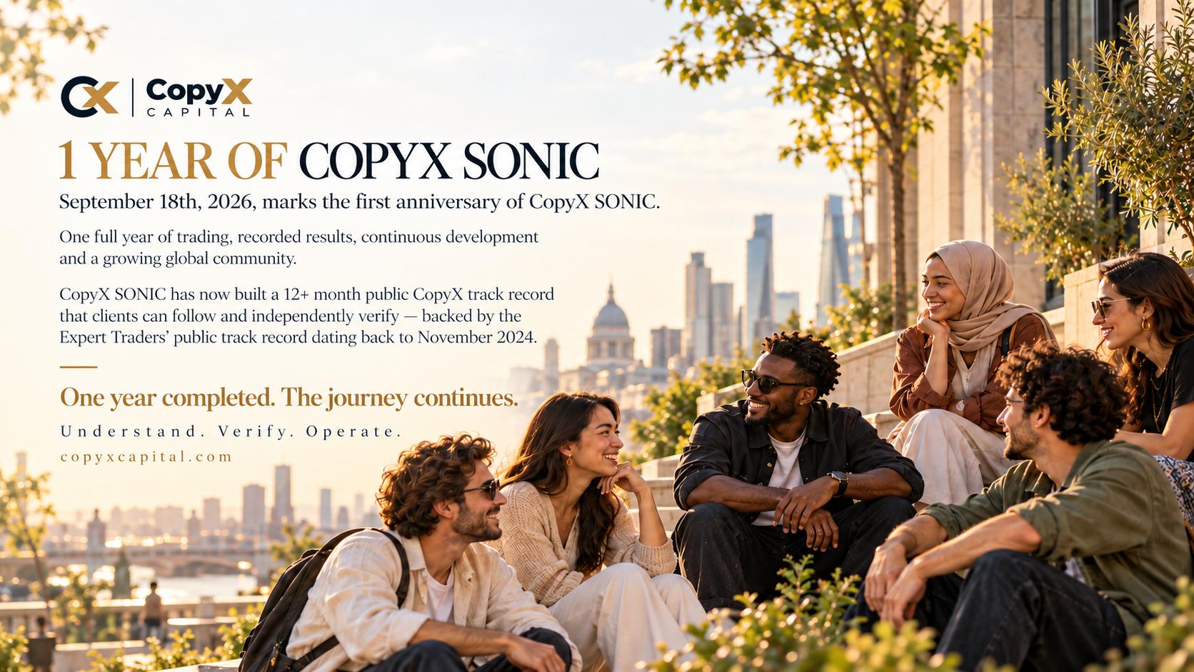 1 Year of CopyX SONIC — September 18th, 2026 marks the first anniversary. One year completed. The journey continues.
